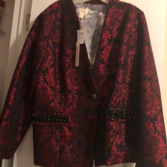 Chico’s. Red Brocade jacket - Picture 4 of 4